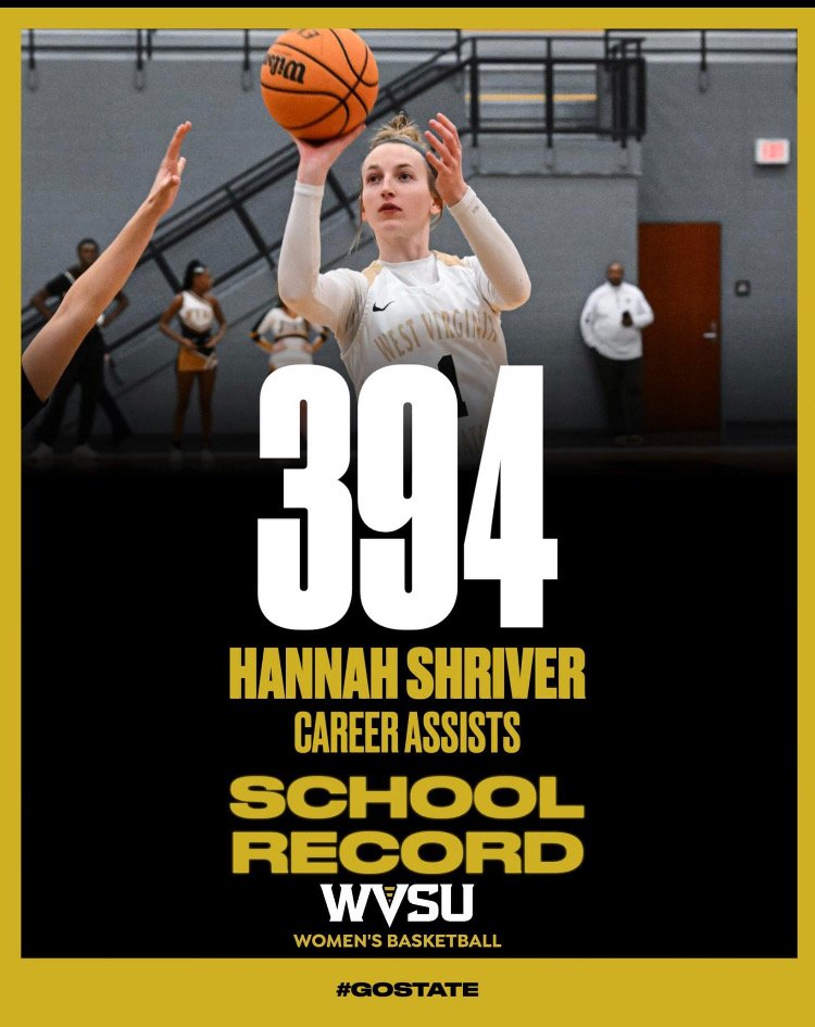 Congrats <a href="/hannah_shriver/">Hannah Murphy</a> on breaking the WVSU WBB assist record in tonight's win! We are proud of you! #assistqueen