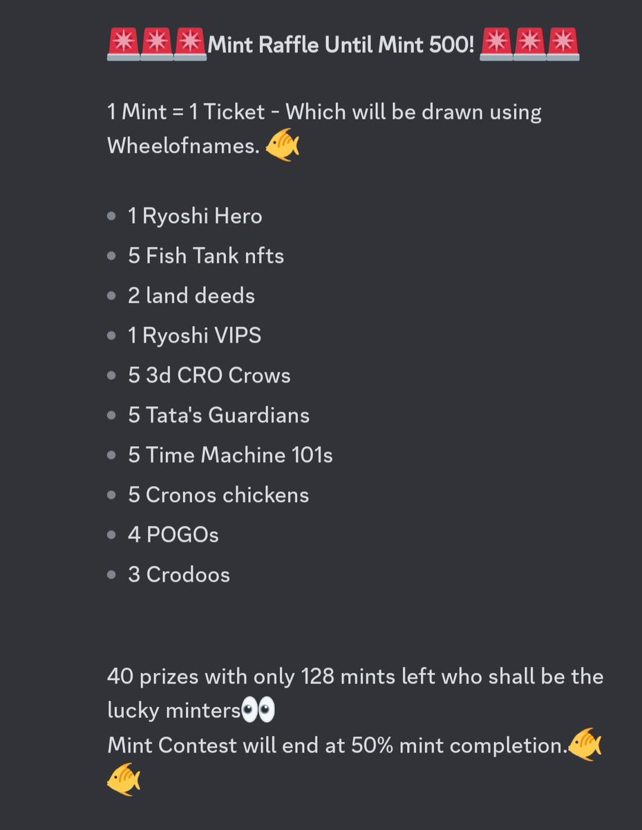 NftsOasis's tweet image. 🚨 UWO #MINT Raffle! 🚨

1 MINT = 1 TICKET 🎫

🎁 MINT 🎁
lnk.bio/UWO-

✅️ Raffle runs until MINT #500

⚠️ Open a ticket in #Discord with proof of purchase⚠️

#TimeDAPP #cronosNFT #crofam    #CronosChain #NFTCommunity #NFTGiveaways #cronos #MINT #Crypto #FFTB