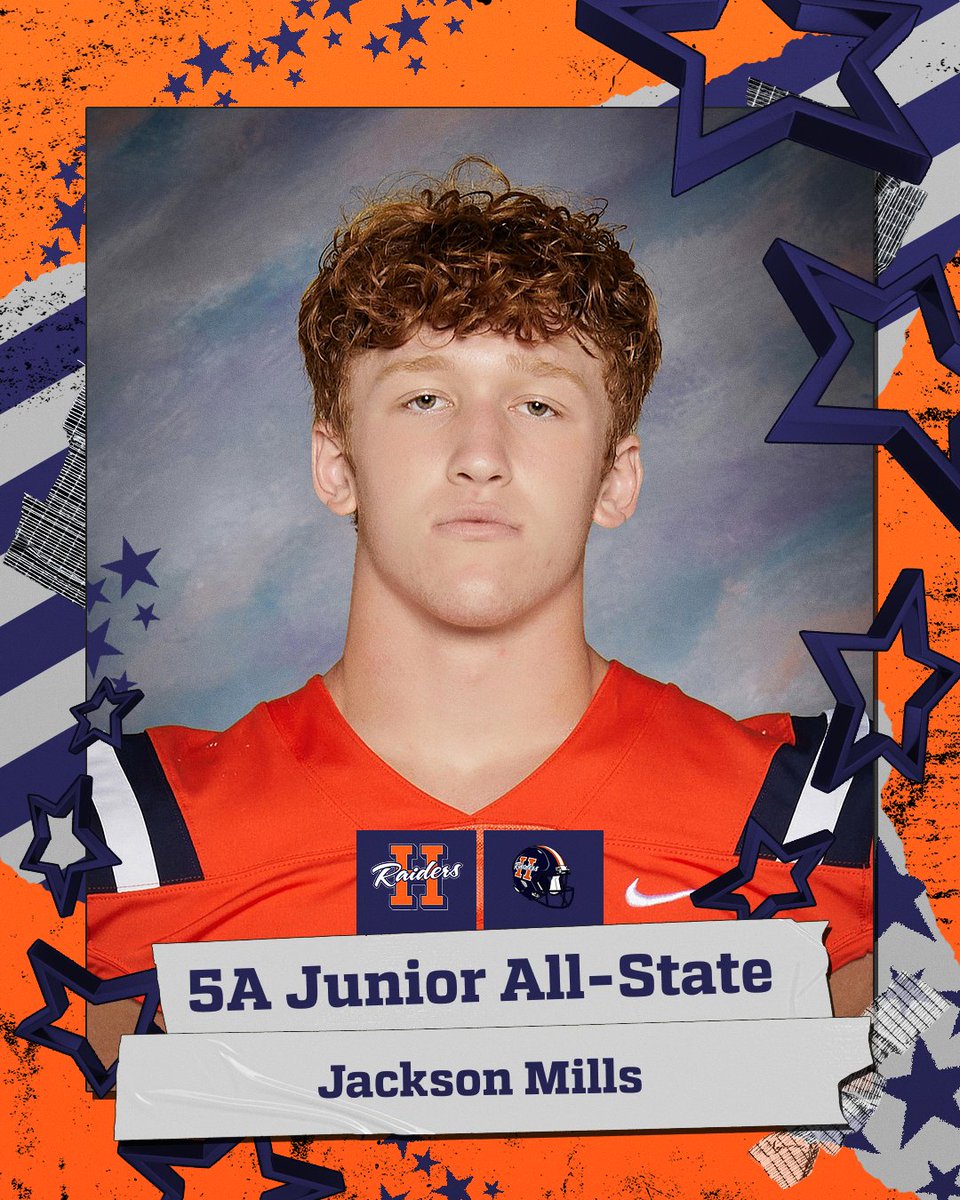 Congratulations to Jackson Mills on being named to the <a href="/INFBCoaches/">IFCA</a> 5A Junior All-State Team! 🔷️🔶️

<a href="/TerryPeebles/">Terry Peebles</a> <a href="/RaiderUpdates/">Jerry Galema</a> <a href="/samueltking/">Sam King</a> <a href="/HHSPrincipal10/">Harrison High School Principal</a>