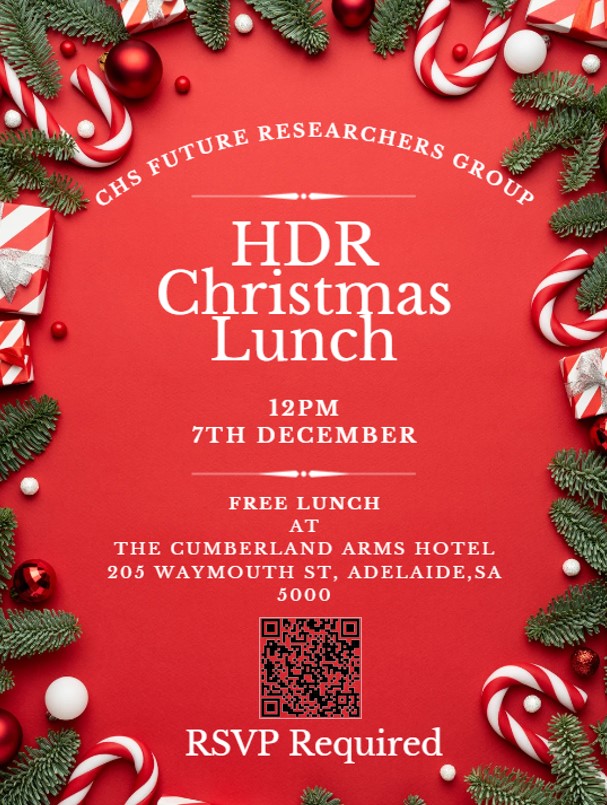 🎄✨ Join us for a festive feast at the HDR Christmas Lunch on Dec 7, 12pm, at the Cumberland Arms Hotel, Adelaide! 🍽️ Embrace the holiday spirit with great company, delicious food, and joyous moments. 🎅🤶 RSVP now to secure your spot: forms.gle/65MPKUqCeVHxeN… 🎁