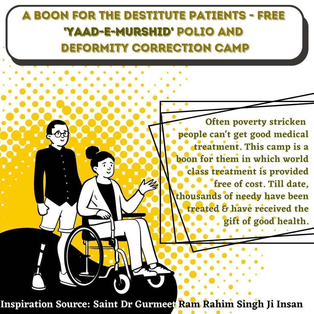 Kareenachugh07's tweet photo. Companion in need is a great initiative started by Saint Ram Rahim Ji to help physically disabled people. Under this initiative Support and free wheel chairs and Callipers are physically challenged people by Dera Sacha Sauda Voulenteers. #InternationalDayOfPersonswithDisabilities https://t.co/BDXS4fsfdQ