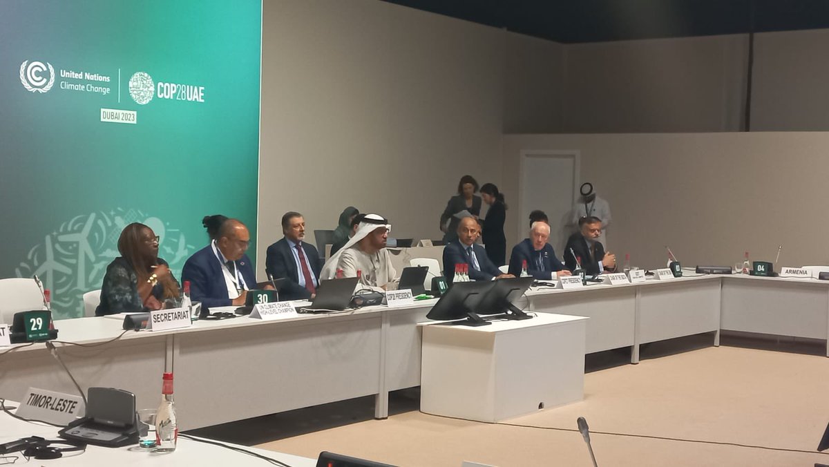 MMohieldin27's tweet photo. In a High Level Session in @COP28_UAE attended by a number of Heads of State and governments, I stressed that GST outcome must be forward-looking and solutions oriented

#COP28 https://t.co/bOevRZNkBn