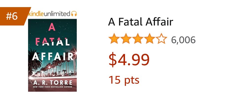 WOW, a Fatal Affair is #6 in the Amazon store! Thank you to all of the amazing readers and reviewers who made this happen. ❤️ 😍 amazon.com/AFatalAffair