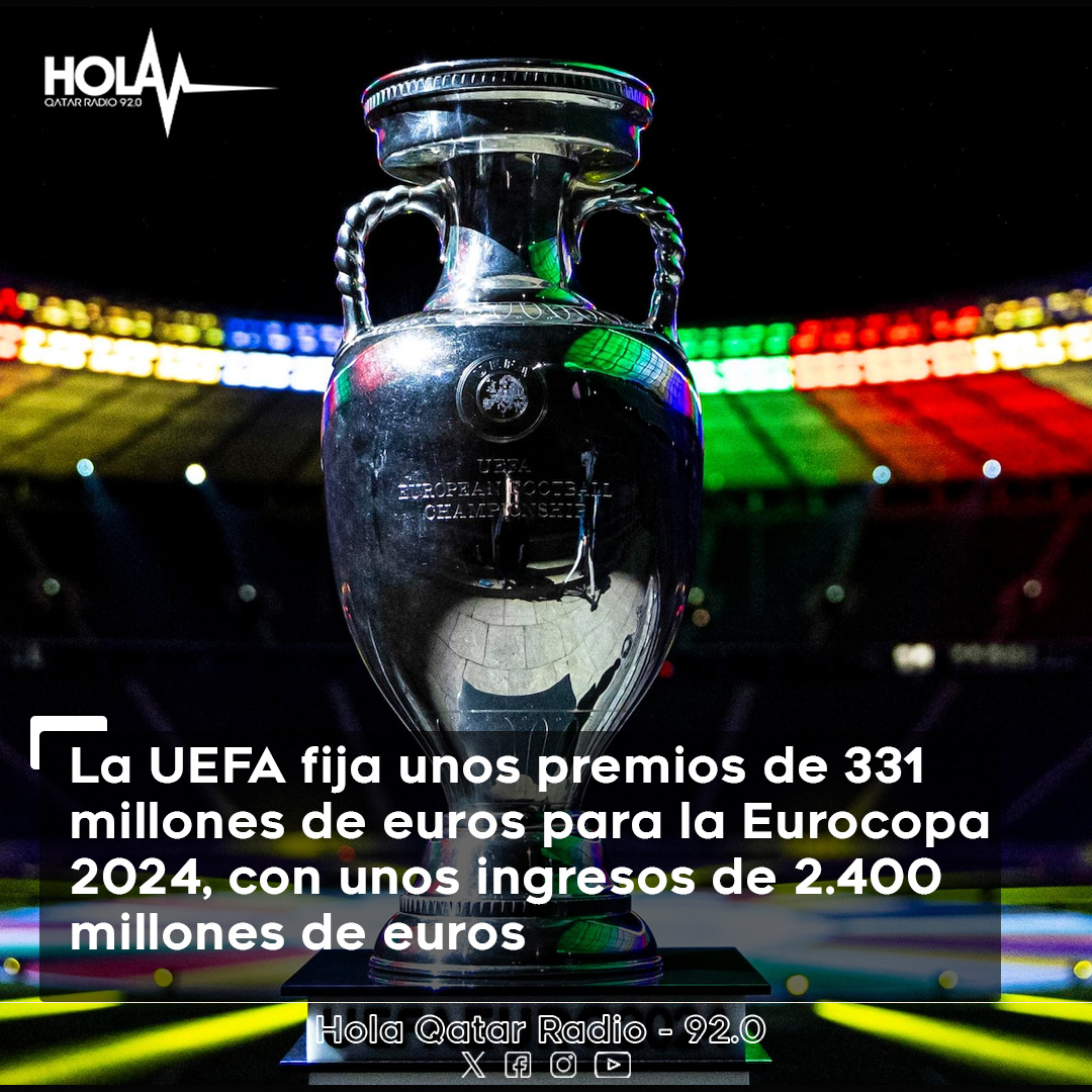 holaqatar92's tweet image. Cada equipo participante recibirá 9,25 millones de euros por jugar el torneo en Alemania que comienza el 14 de junio. Los clubes compartirán otros 240 millones de euros para liberar a sus jugadores. #holaqatar92 #enespañol #uefa #futbol #deporte #eurocopa #alemania #seleccion