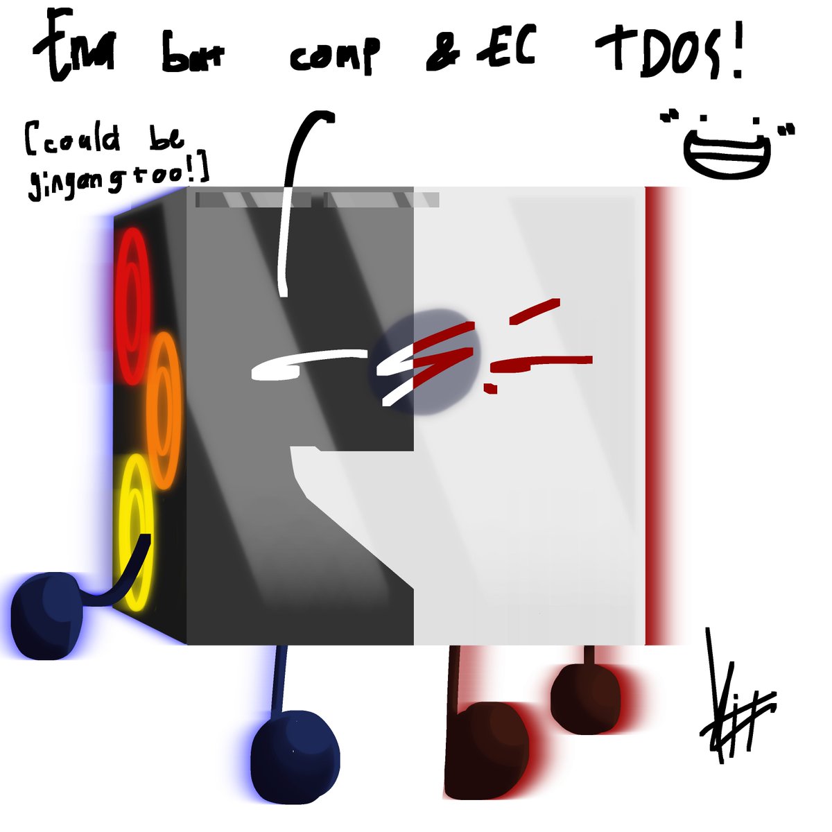 deificgamble's tweet photo. i had this idea in mind like 2 minutes ago (ENA but computer and evil computer tdos :3, could be yinyang too! :3) #ComputerTDOS #Evilcomputer #TDOS https://t.co/Ayu9pTCkbT
