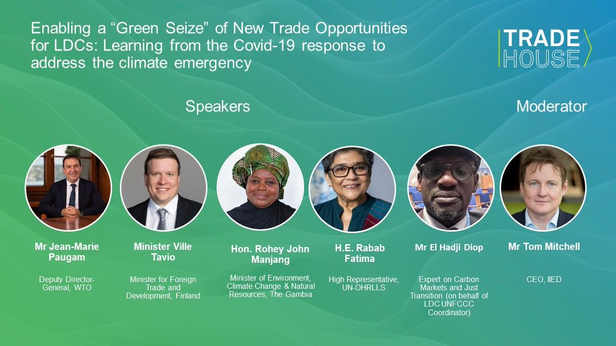 HessSim's tweet photo. Interested in #trade #climate and #development at #cop28. Join us at the Trade House (Building 88) or connect online https://t.co/B1bwNcIgDx 15:00 UAE time. #Finland #Gambia @WTO #OHRLLS #UNFCCC @ODI_Global  @EIF4LDCs @IIED #LDCs https://t.co/EDKVQ8DYml