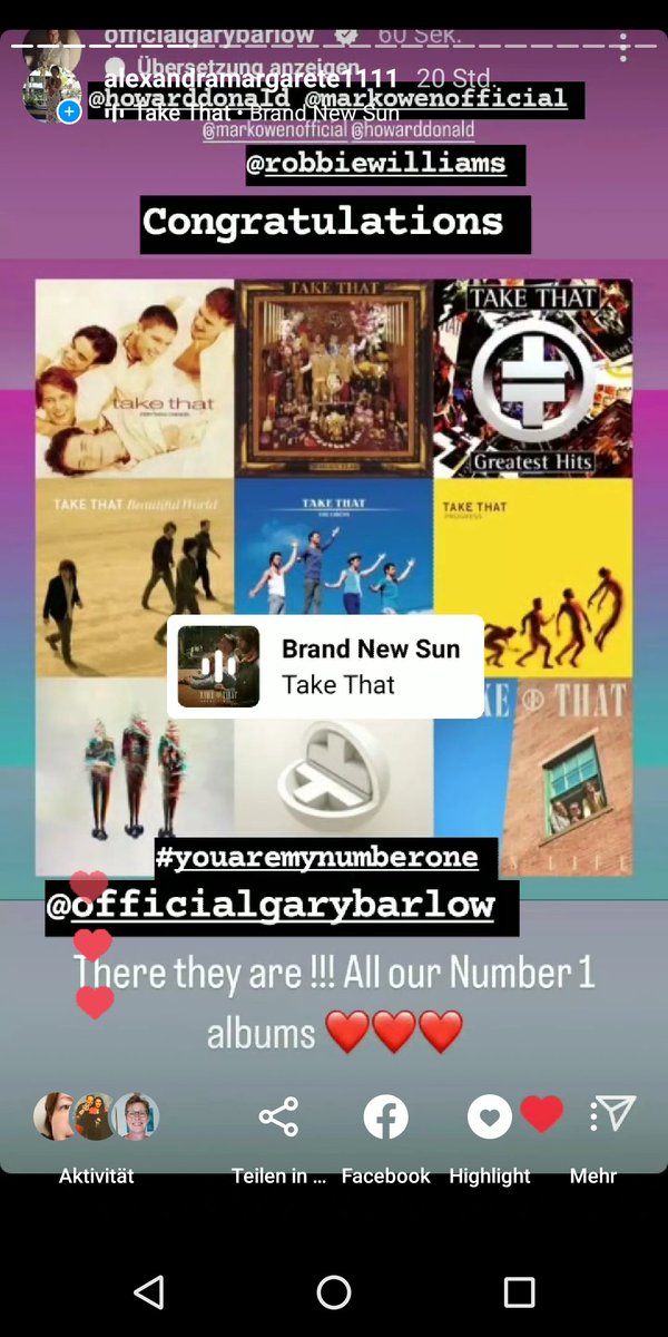 AlexandraSteue6's tweet photo. ❤️🎉🎉🎉✨📀🥳 @GaryBarlow @takethat #numberonealbum #Congrats @OfficialMarkO #HowardDonald Happy sunday ☕♥️🌞 I will make me coffee and hear The Brand New Sun ☀️ it is my morning routine song 💖✨ Love This Life 📀 album so much.Thank you for all your work 👏👏👏👏👏 G.,M.,H https://t.co/l8gk05nXxv