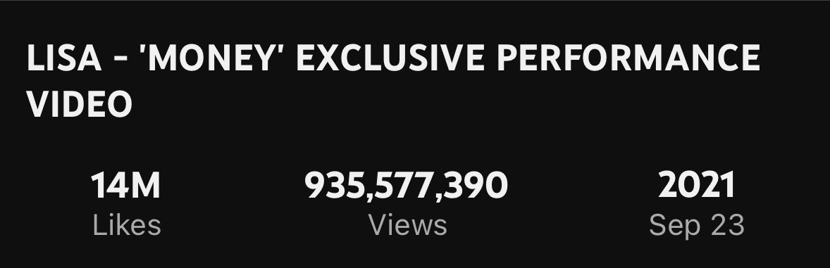 Current: 935.57M 
Today’s target: 936.33M
Daily target: 1M

🚨Let’s bring streaming energy back🚨

🔗 youtu.be/dNCWe_6HAM8?si…

MONEY ROAD TO 1B VIEWS
#LISA #LALISA #MONEY