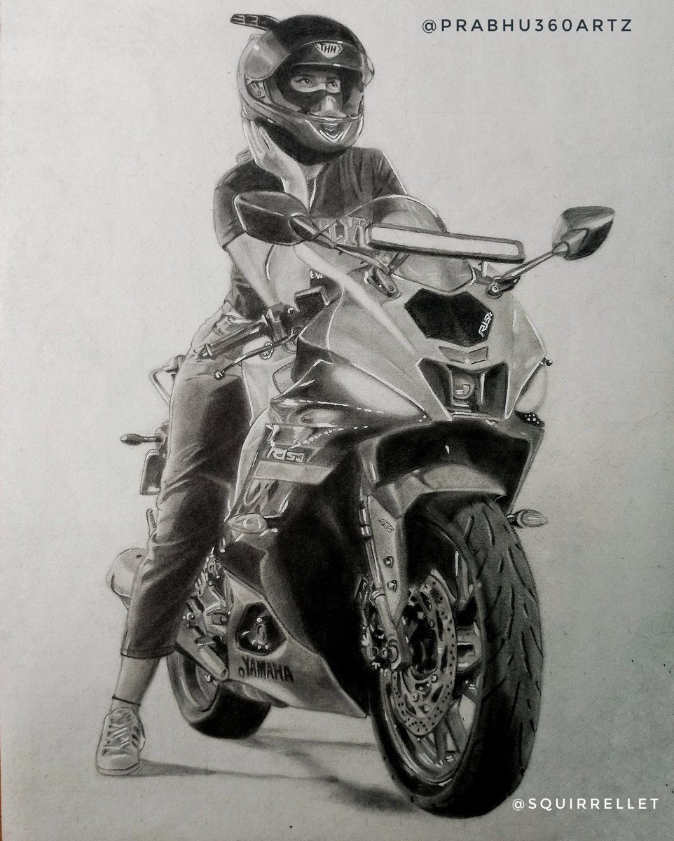 Art of bike girl 🦋

📷 

A4 size with graphite pencil✏️

❤️

#squirrellet #r15 #yamaha #trendingnow #sq #bikergirl #v4 #art #biker #r15 #kerla #bikegirl #drawing #bikeride #ridelife #bikelifestyle #bikersofinstagram #instagram #biketravel