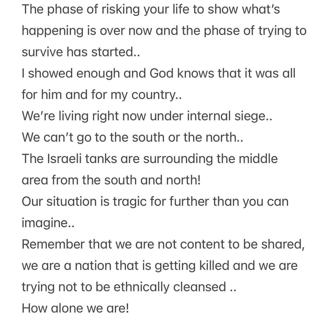 RajperEmm's tweet photo. I can’t stop crying since I saw his story. He is so close to our hearts now. I feel so helpless right now. He did his part n showed us the reality but we did nothing as a nation. Ya Allah rehem kr. Koi muajza kar. Ya Allah protect them #FreePalestine 
 #PalestineLivesInOurHeart https://t.co/fHpj6tOxAT