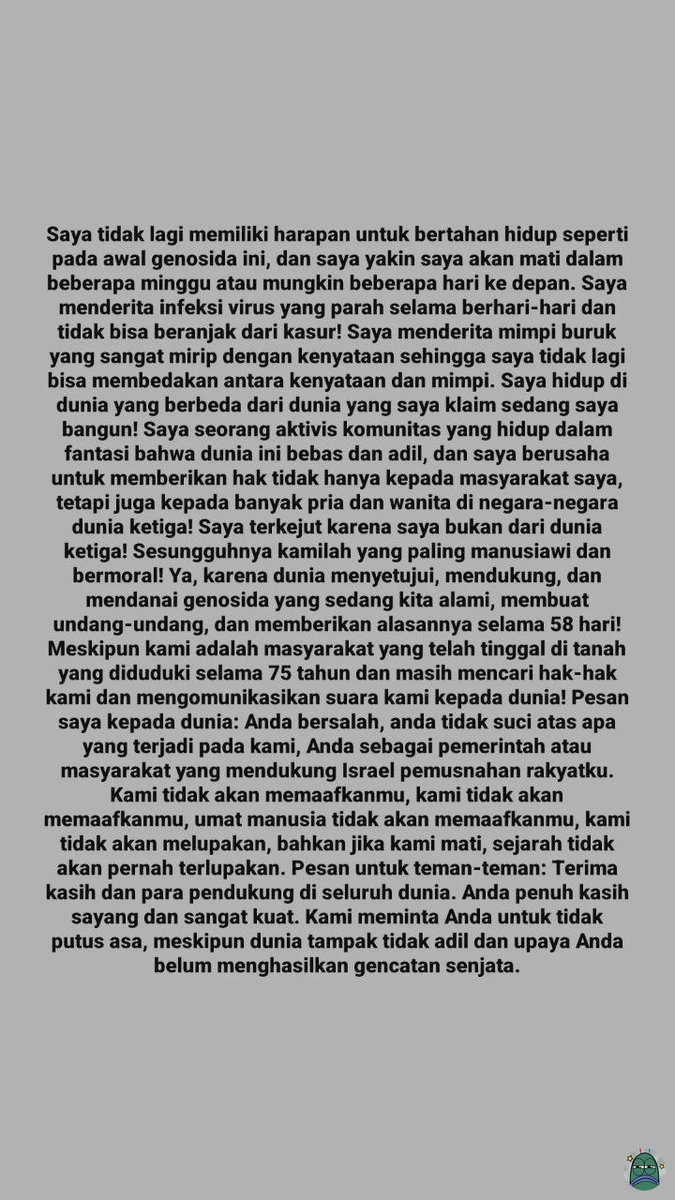 PESAN DARI BISAN.

PLEASE KALIAN JANGAN CAPE RETWEET, LIKE, SHARE KE WA KE INSTA / MANA AJA. MEREKA BENER BENER BUTUH BANTUAN. MEREKA DIKEPUNG. HELP THEM ‼️‼️‼️  💚