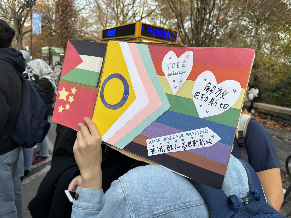 I’m going to post some protest signs that stood out for various reasons including this Asian queer solidarity sign.
