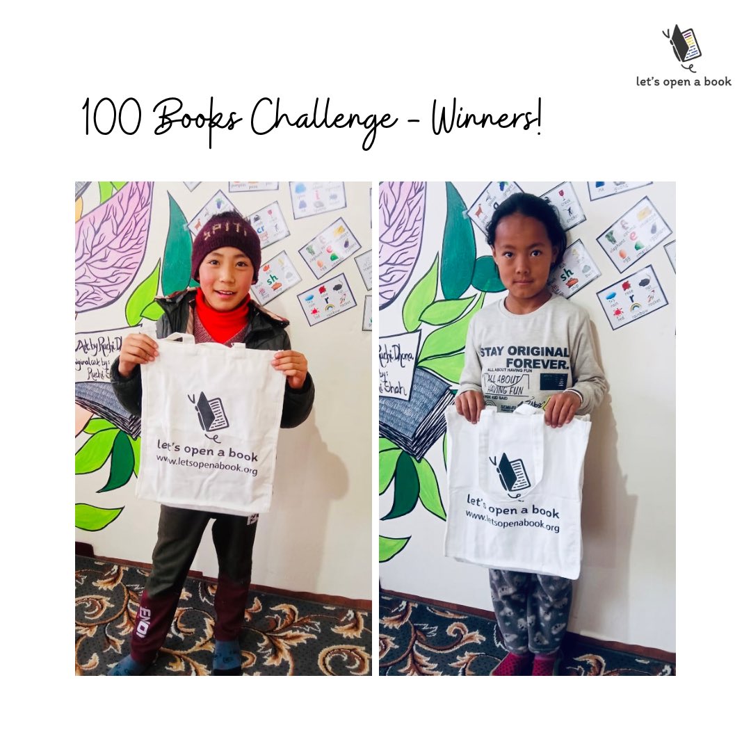 LetsOpenABook's tweet photo. We can’t calm because six of our library members finished reading their first 100 books at the library!! Join us in congratulating them on their achievement 💫

#letsopenabook #freelibrary #kaza #spiti #spitivalley #spitified #himachal #remoteplaces #remotearea #grassroots #ngo https://t.co/dM970aXCk8