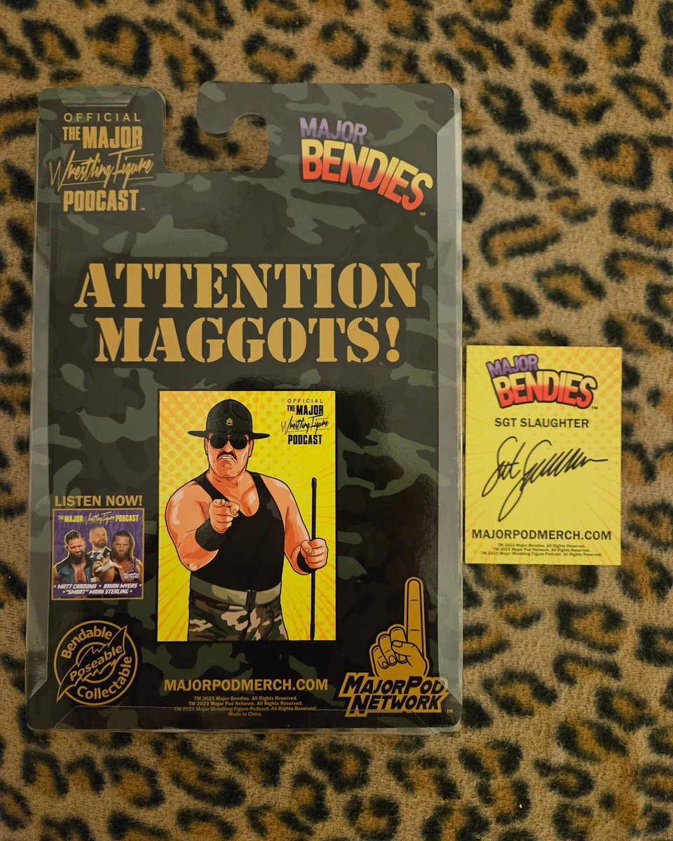 Love my Major Wrestling Figure Podcast <a href="/MajorWFPod/">The Major Wrestling Figure Podcast</a> Sgt Slaughter <a href="/_SgtSlaughter/">SGT SLAUGHTER</a> Exclusive Major Bendie figure!
Had privilege to meet Sarge at JoeFest &amp; he is one of the nicest guys!
#ProudToBeAMaggot #YoJoe 
Thanks <a href="/TheMattCardona/">Matt Cardona</a> <a href="/Myers_Wrestling/">Brian Myers</a> <a href="/MarkSterlingEsq/">“Smart” Mark Sterling, Esq.</a>