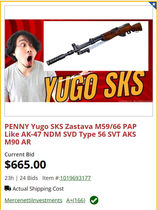 DocStrangelove2's tweet photo. Seeing a gunbroker seller use the shitty youtube soyface thumbnail style for a listing is not something I expected https://t.co/q0bTpX1uBk