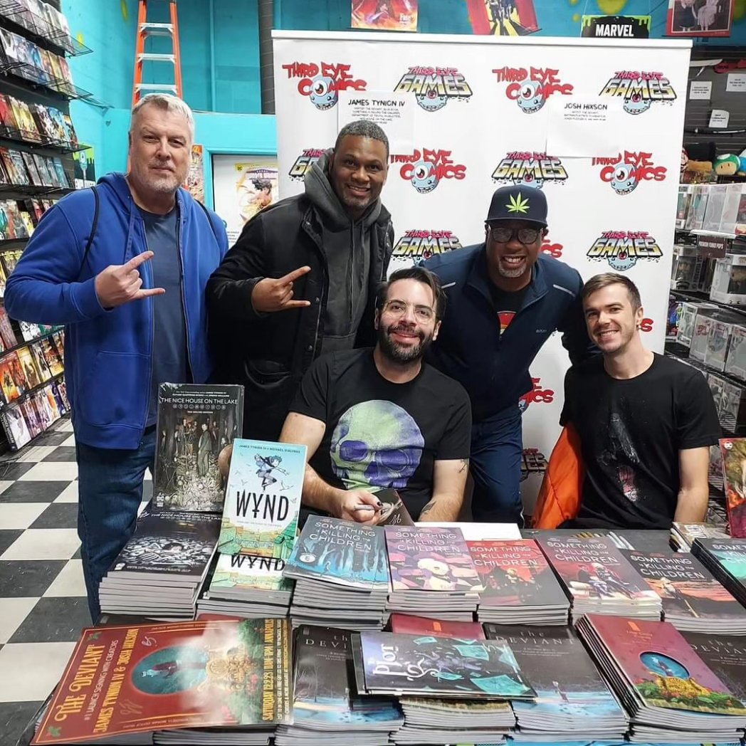 wavegigger's tweet photo. Amazing signing event at THIRD EYE COMICS for the launch of The Deviant #1 with writer James Tynion IV and artist Joshua Hixson!! 🤘 @ReadTinyOnion @joshixson @thirdeyecomics https://t.co/GBOtxxBZNp