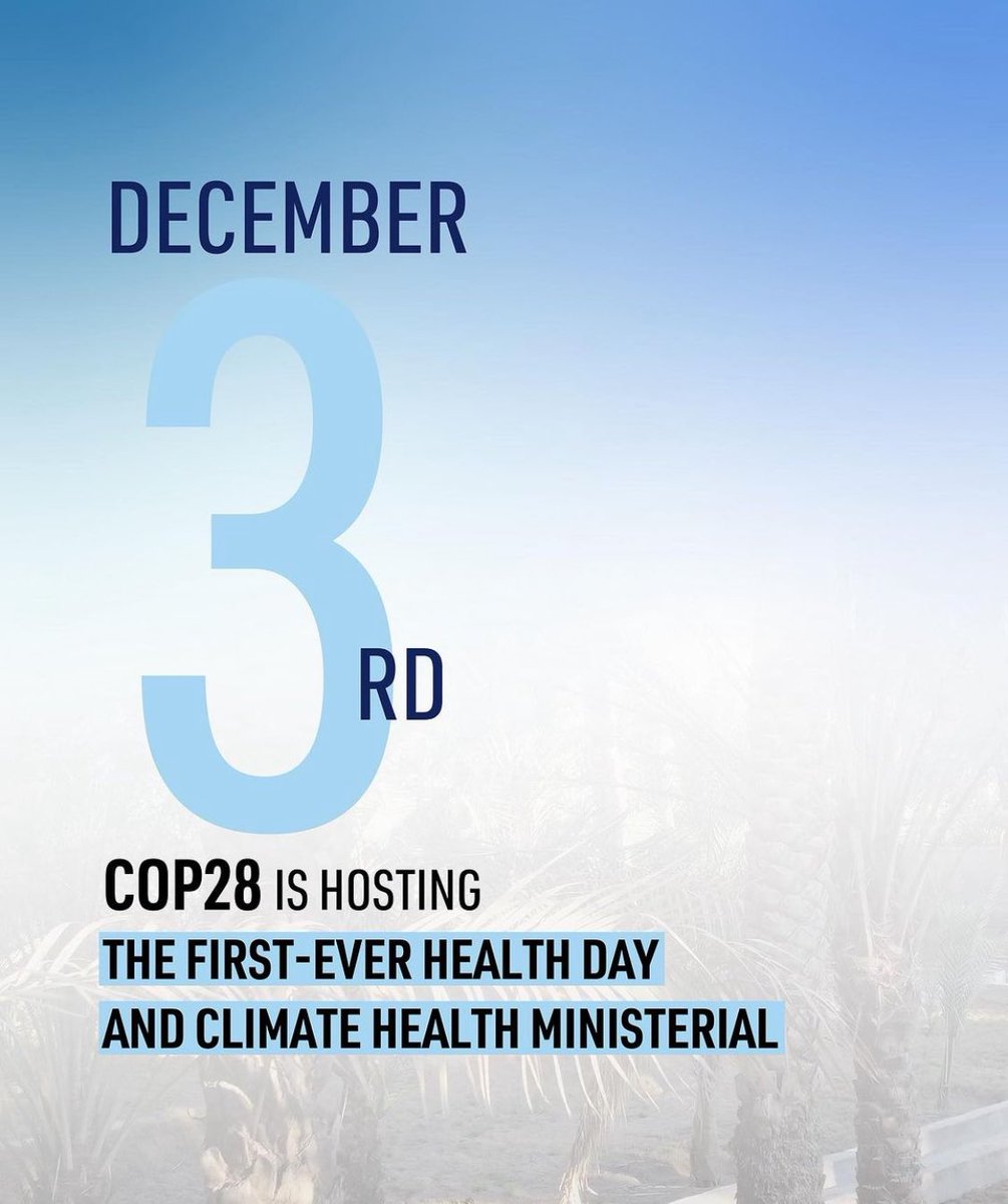 Today is the first ever #healthday at a @UNFCCC COP! 👀 Check out in which events the @LancetCountdown collaborators are participating #Cop28 ⬇️ lancetcountdown.org/event/lancet-c… & find out more about all health community events @climahealth 😮➡️climahealth.info