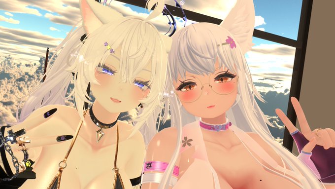 昨日のつーしょ! すかちゃんさんとサツキさん(@vrc_satsuki_) ALDLAさん! 