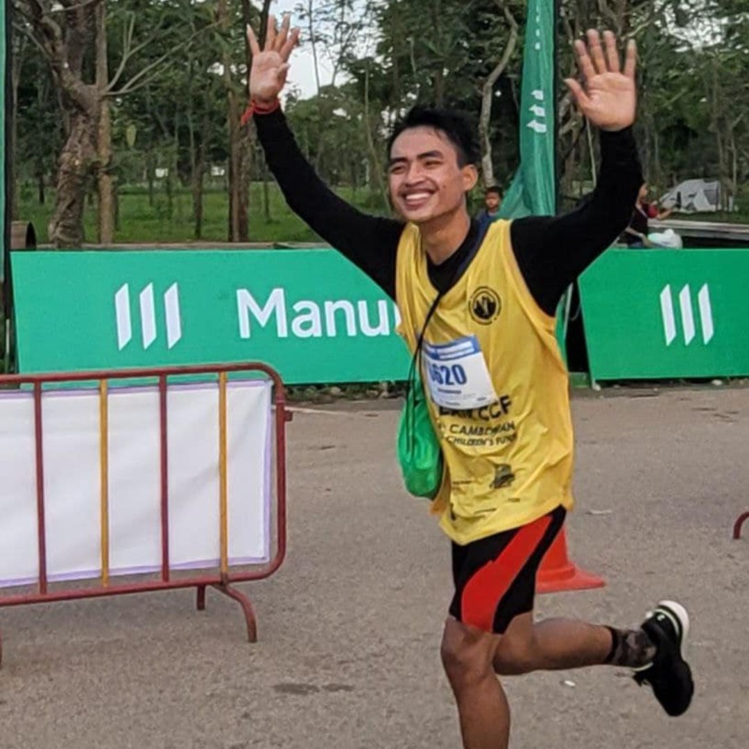 Congratulations to Sopheak, the first of our student runners across the 10km finish line at the Angkor Wat International Half Marathon! #ccf #firstacrosstheline #awhm23Congratulations