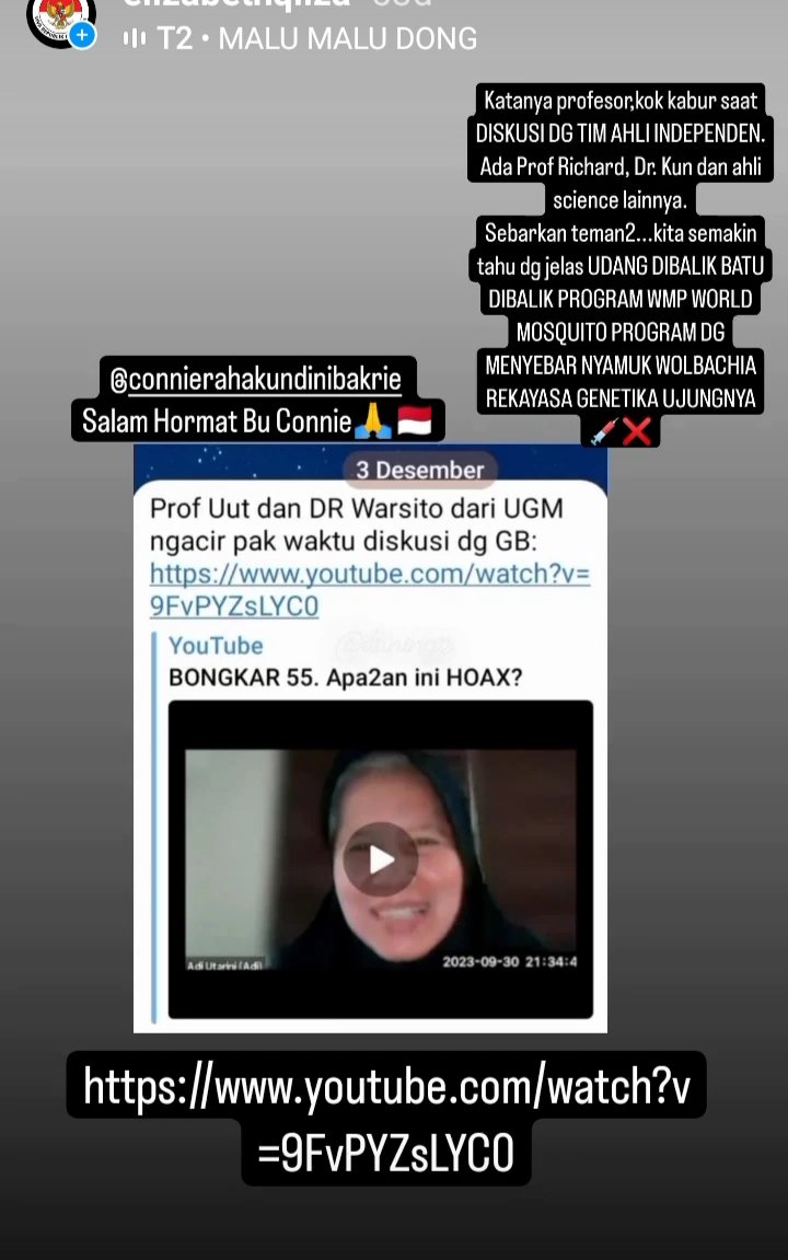 elizabethlisa76's tweet photo. https://t.co/Eso41IW5eI
SHARE TEMAN2..
JDILAH GLADIATOR BANGSA
Yg punya IG, silahkan Bergabung di #gesuri
Kumpulan science ahli tim independen brsmaa ibu kita tercinta Bu Siti Fadillah dll.
Guna mengcounter setiap kebijakan pem yg MISTERIUS.
#gerusi
#selamatkanjiwakeluargakita https://t.co/pDkH2XxJQk