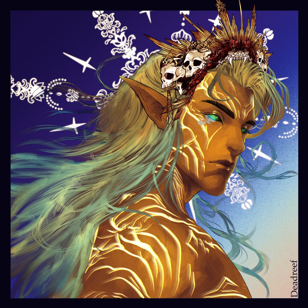 dead_reef's tweet photo. The prettiest deity in all of qsmp, the most benevolent king of capybaras, the loneliest totem of them all. 
#foolishfanart #qsmpfanart #qsmp #qsmpfoolish https://t.co/enaDbPRdED
