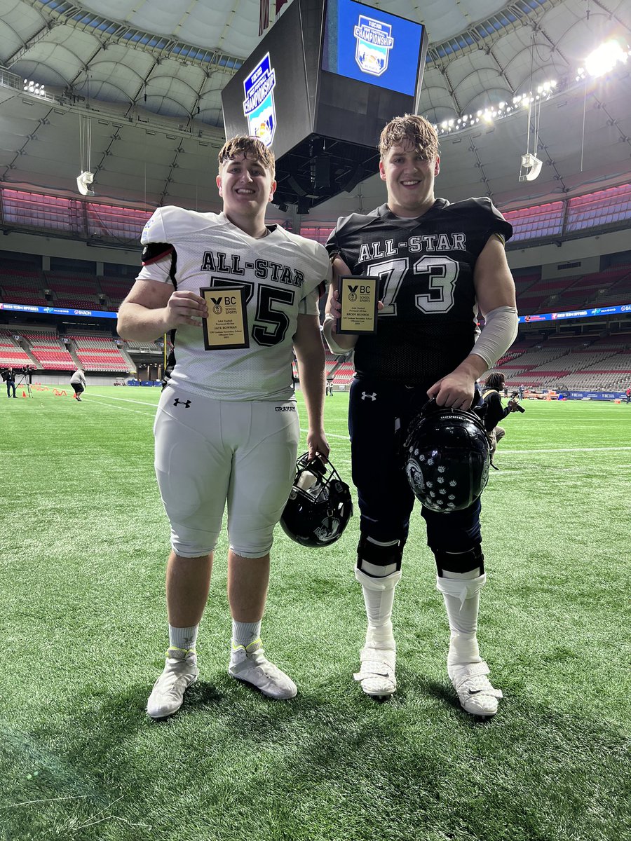 A special thank you to <a href="/BCHSFB/">BC HS Football</a> for giving me the opportunity to play one last High School game in BC Place today as a Team East All Star‼️ I won’t forget the memories I have made on this field🙌
<a href="/YapoConteh/">Yapo Conteh</a> <a href="/RileyAshley06/">Riley Ashley</a> <a href="/carter10dallas/">Carter Dallas</a> <a href="/JackBowman60/">Jack Bowman</a>