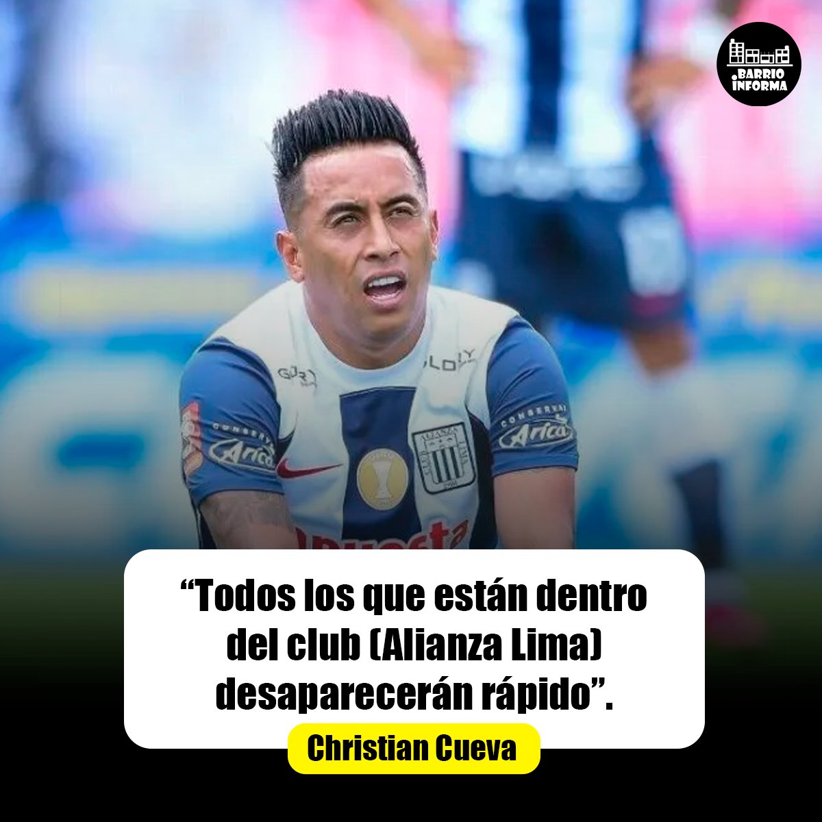 BarrioInformaPe's tweet photo. ⚽️#Deportes | Luego de su salida del club #AlianzaLima, #ChristianCueva rompió su silencio a través de su cuenta de Instagram. https://t.co/Y16L1ozLPT