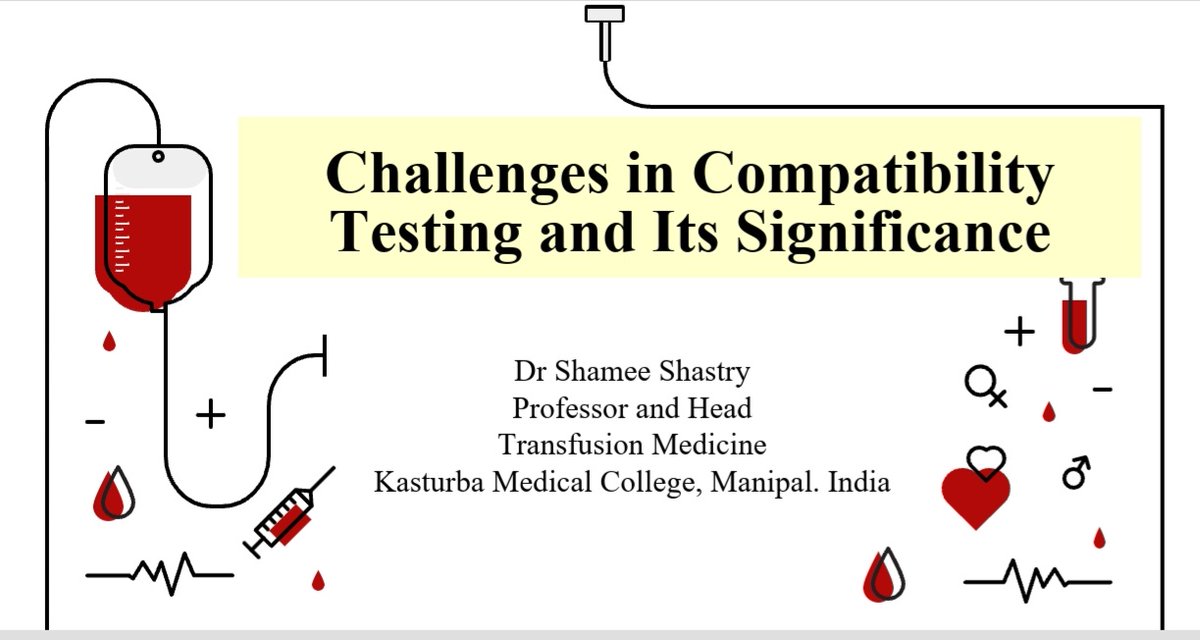 ShameeShastry's tweet photo. Simple but most critical step in ensuring blood safety.  Discussed the  Challenges in compatibility testing @AATM_India AATM-AABB an international conference @IHBT_Manipal @Dr_GaneshMohan @DMadkaiker https://t.co/YhCzCLt0f3