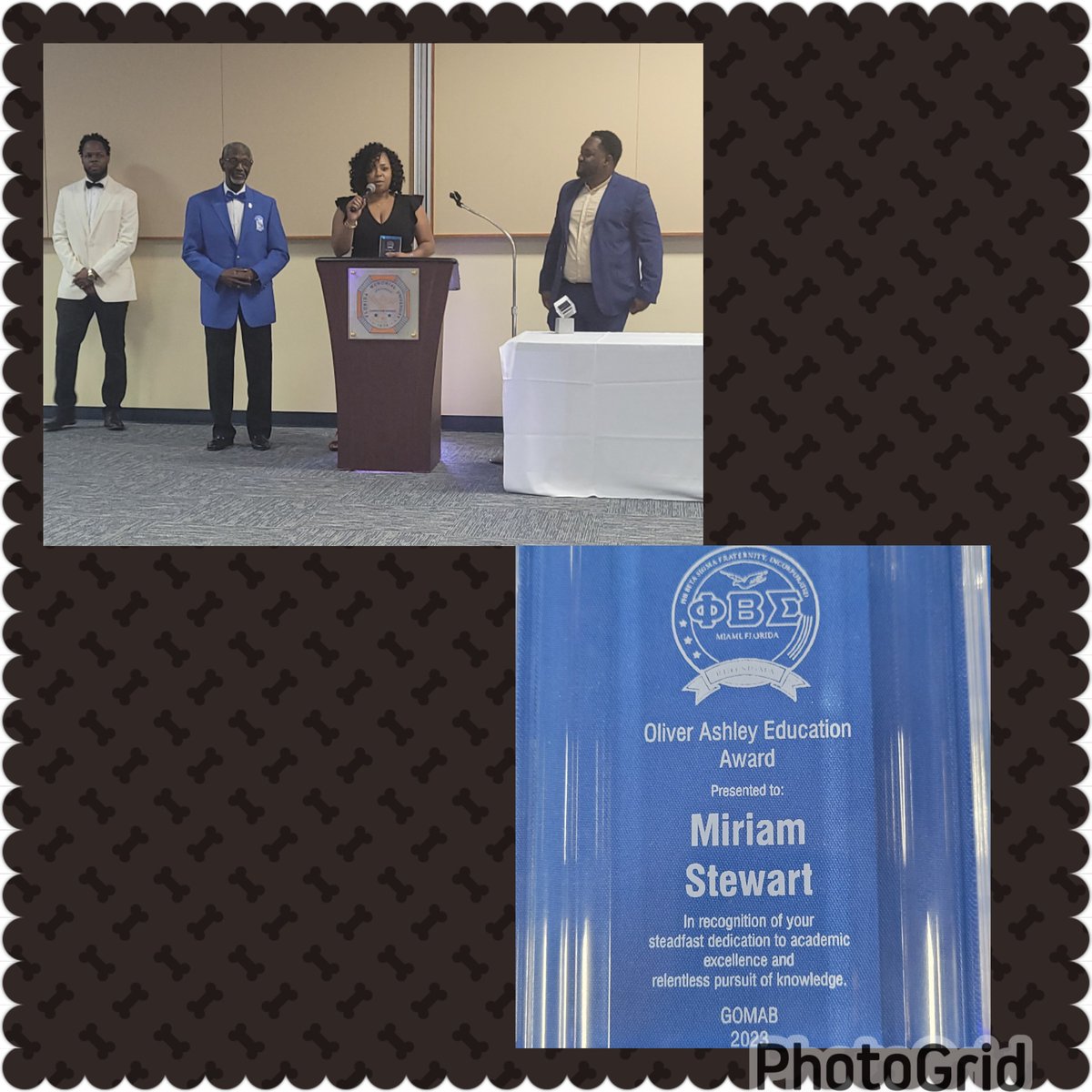 Thank you to the men of the Rho Sigma Chapter of Phi Beta Sigma for inviting me to the annual Crescent Awards! I'm humbled and honored to be recognized and to receive the Oliver Ashley Education Award tonight. 💚🩶💚🩶 #PioneerPride @NMSPIONEERS