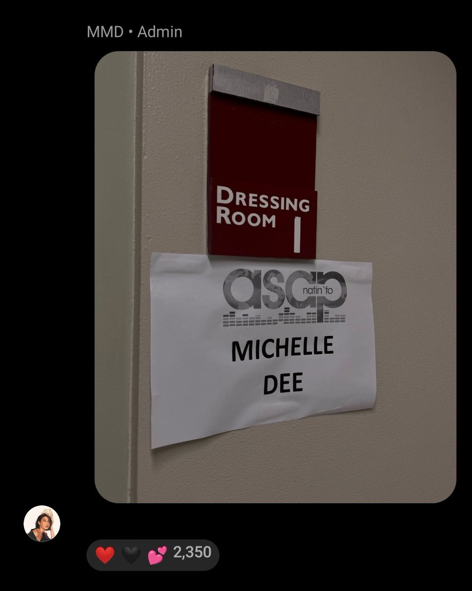 DEEfendersOfMMD's tweet photo. [Broadcast Channel]

@michellemdee shared a picture on @ASAPOfficial dressing room.

Watch her live on ASAP

MMD HOMECOMING ON ASAP
#MichelleDeeOnASAP https://t.co/c9zxuUyccT