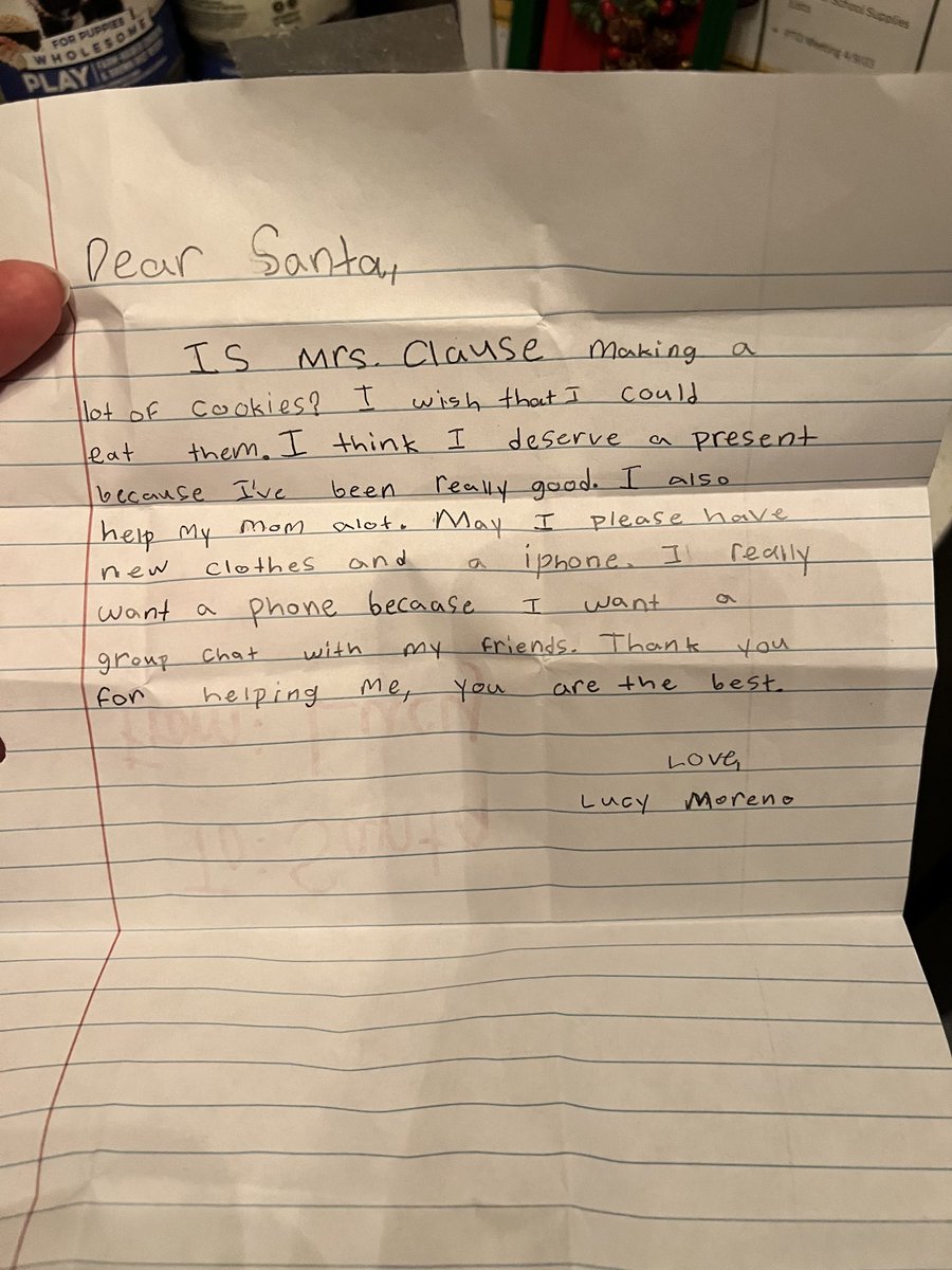 LucyLaneM's tweet photo. Just found this cute letter 🎅🏼 🍪 https://t.co/6oFU01wVw3