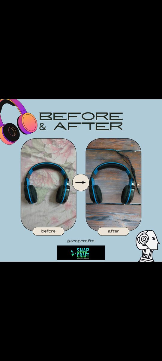 snapCraftAI's tweet photo. Looking for a tool to change the look of your product for presentation? 
Here it is,try @snapCraftAI .
AI to enhance your Photos. https://t.co/fCr49vUm9v