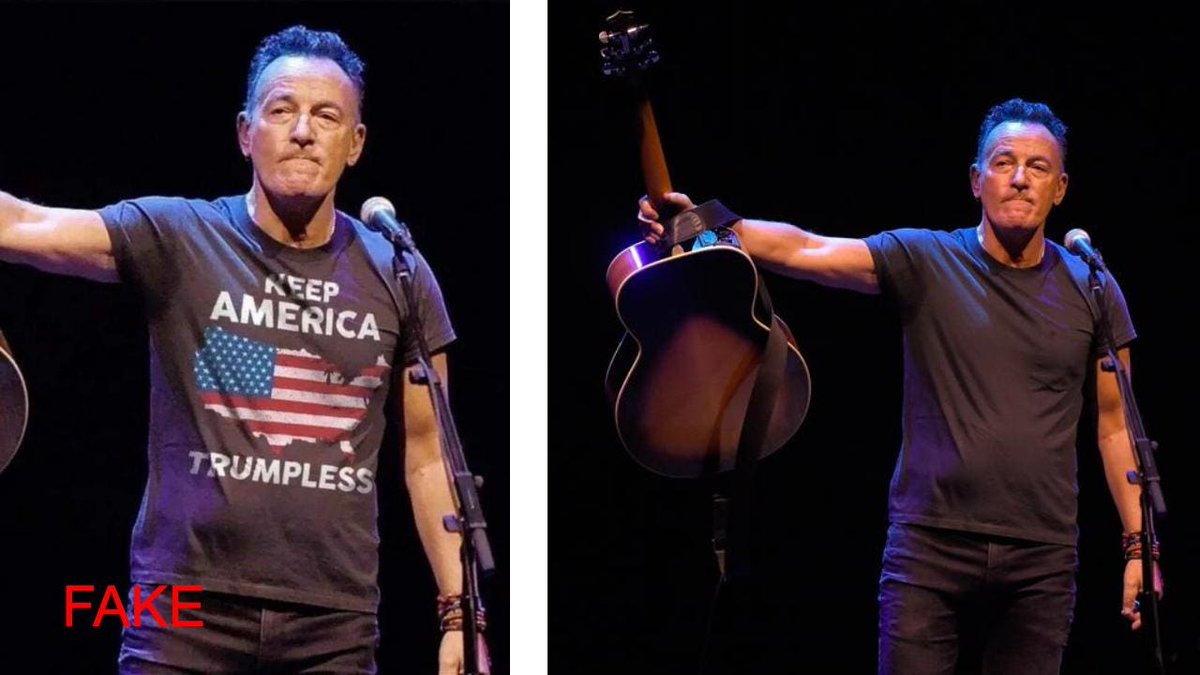 OutciderAlan's tweet photo. No, Bruce Springsteen Didn’t Wear A Shirt With ‘Keep America Trumpless’ https://t.co/7CDvZrPkUc https://t.co/qVVmG9cHw2