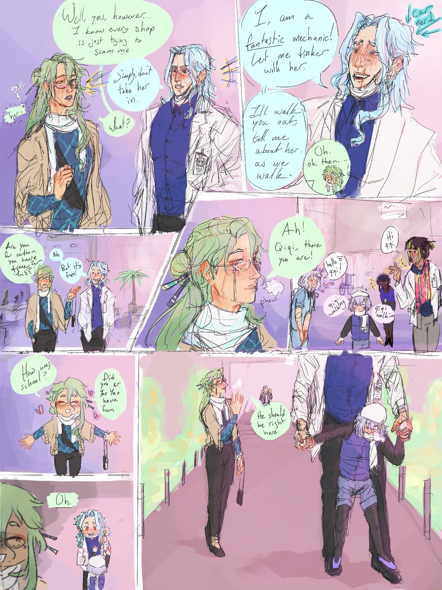Failure_Bee's tweet photo. #Dottolone &amp; #Dottozhu comic (separate) #Dottore #Pantalone #Baizhu https://t.co/m61eAsB6IY