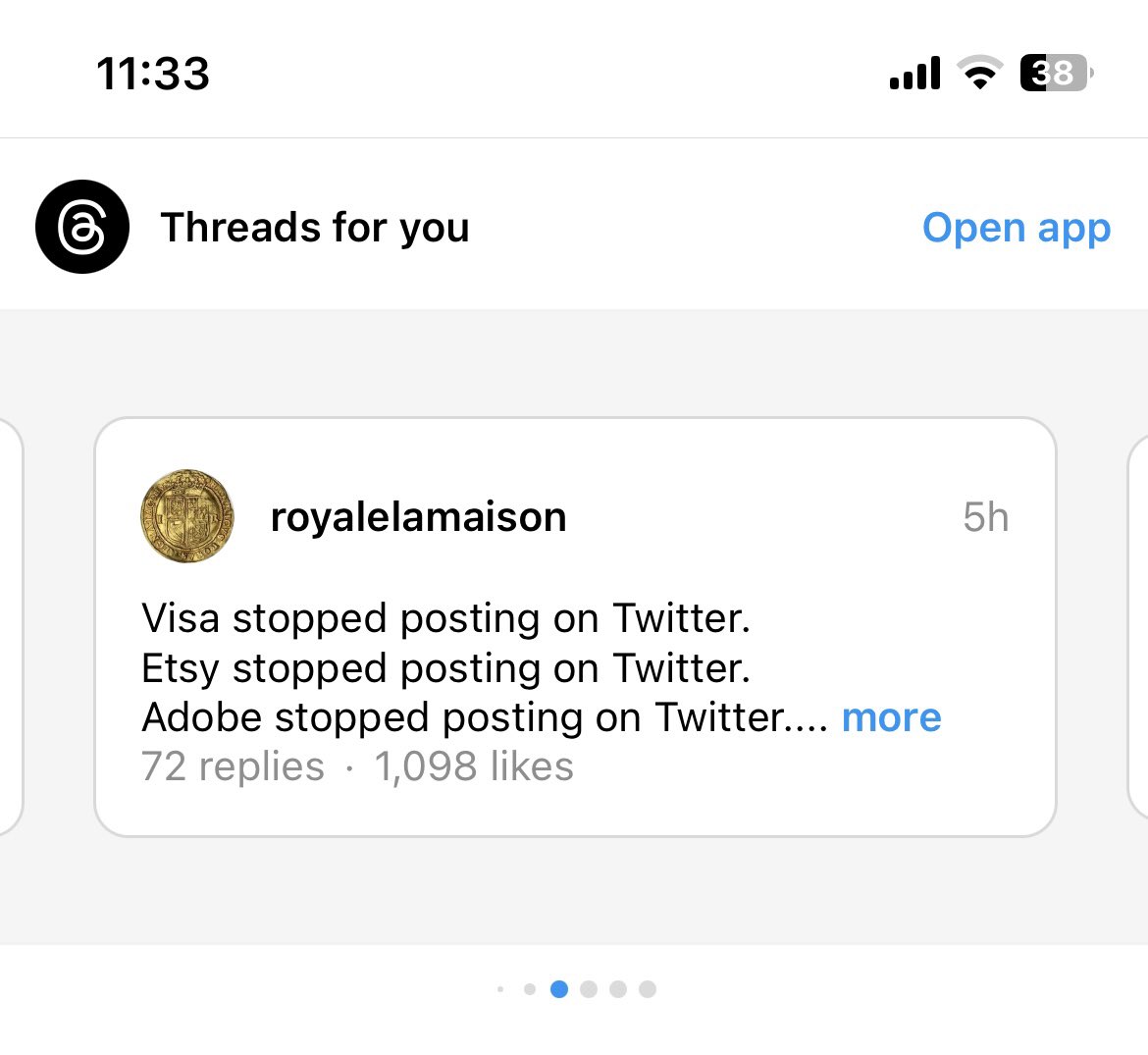 LoopofCoop's tweet photo. I don’t have threads but here are my suggested threads from IG. Interesting theme… @elonmusk @theallinpod @joerogan @JTLonsdale https://t.co/s7RBIo6SpI