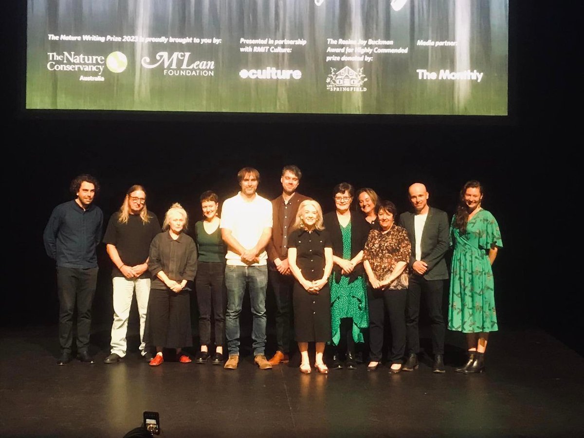 nonfictionLab's tweet image. Congrats Bonny Cassidy, shortlisted for the 2023 Nature Writing Prize, alongside Lily Chan, @ProfLesleyHead, Connor Tomas O’Brien (winner) and Dave Witty. Tim Winton's keynote called to centralise nature in art. #naturewriting #naturewritingprize #writingcommunity @ResearchRMIT
