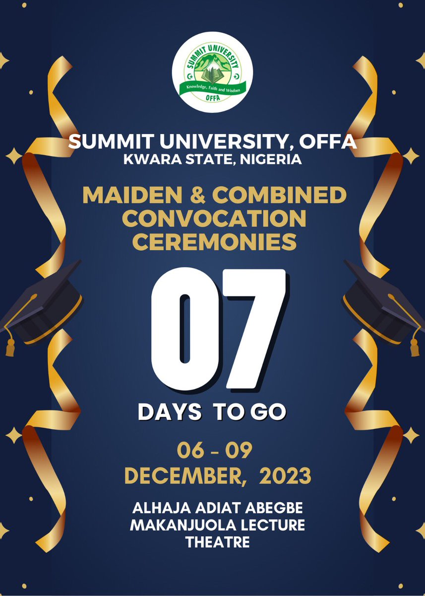 SummitUniOffa's tweet photo. Turning tassels, making memories. It's time for Summit University Offa's first convocation ceremony! ๐โจ #SUNOConvocationDay #SunOffa #Convocation https://t.co/LXPvrB825h
