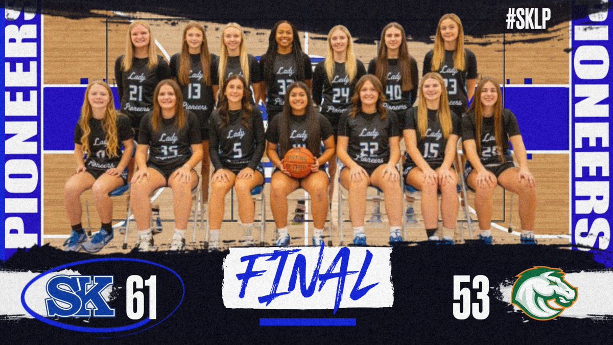 Lady Pioneers pick up a big win tonight at @HoopsforHarvest.  Leading scorers tonight were Brynli Pernell with 24 and Haylie Webb  with 16.  #SKLP