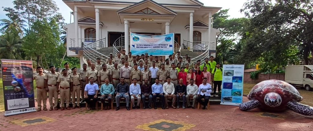 wii_india's tweet photo. The state level workshop on #Marine #turtle monitoring as part of the #IDWH MarineTurtle program at #Karwar #Karnataka has sensitized and trained 70 frontline forest staff on marine turtle monitoring and hatchery management practices. @moefcc @aranya_kfd @vrtiwari1 @sureshwii @nehrutp  #IDWH