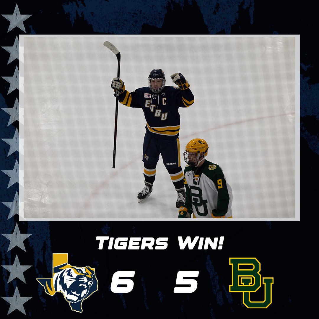 ETBU_Hockey's tweet photo. 🚨 #TIGERSWIN 🚨
Ending 2023 off the right way with a sweep!
#FearTheRoar🐅 #MoveSilently #ExecuteRelentlessly #TCHC https://t.co/eugDgRf7dW