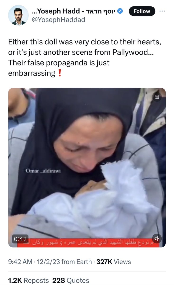 It's not that those gleefully reposting this retracted @Jerusalem_Post story never thought that this wasn't a real baby, it's that they still don't consider these people real human beings that the real issue- makes genocide much easier on the soul that way