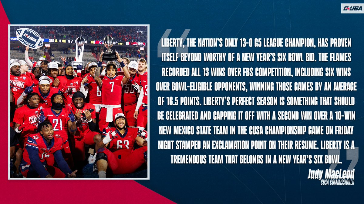 🔥 <a href="/LibertyFootball/">Liberty Football</a> 🔥

The best G5 team in the country

#NoLimitsOnUs