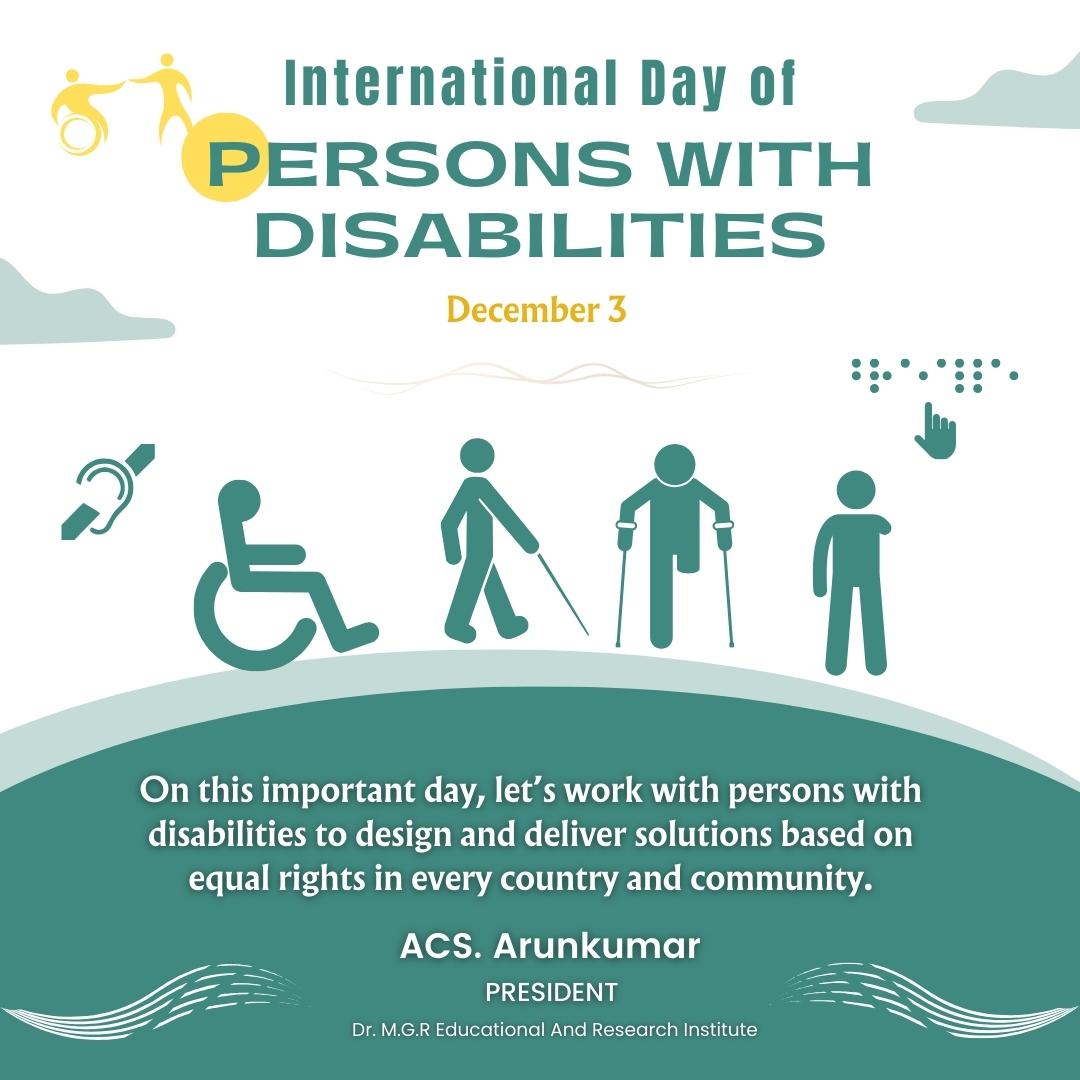 AcsArunkumar's tweet photo. The International Day of Persons with Disabilities is dedicated to raising awareness and championing the rights and well-being of individuals with disabilities.

#DisabilityAwareness #InclusionForAll #DiverseAbilities #supportpeople https://t.co/UWEIwHyExA