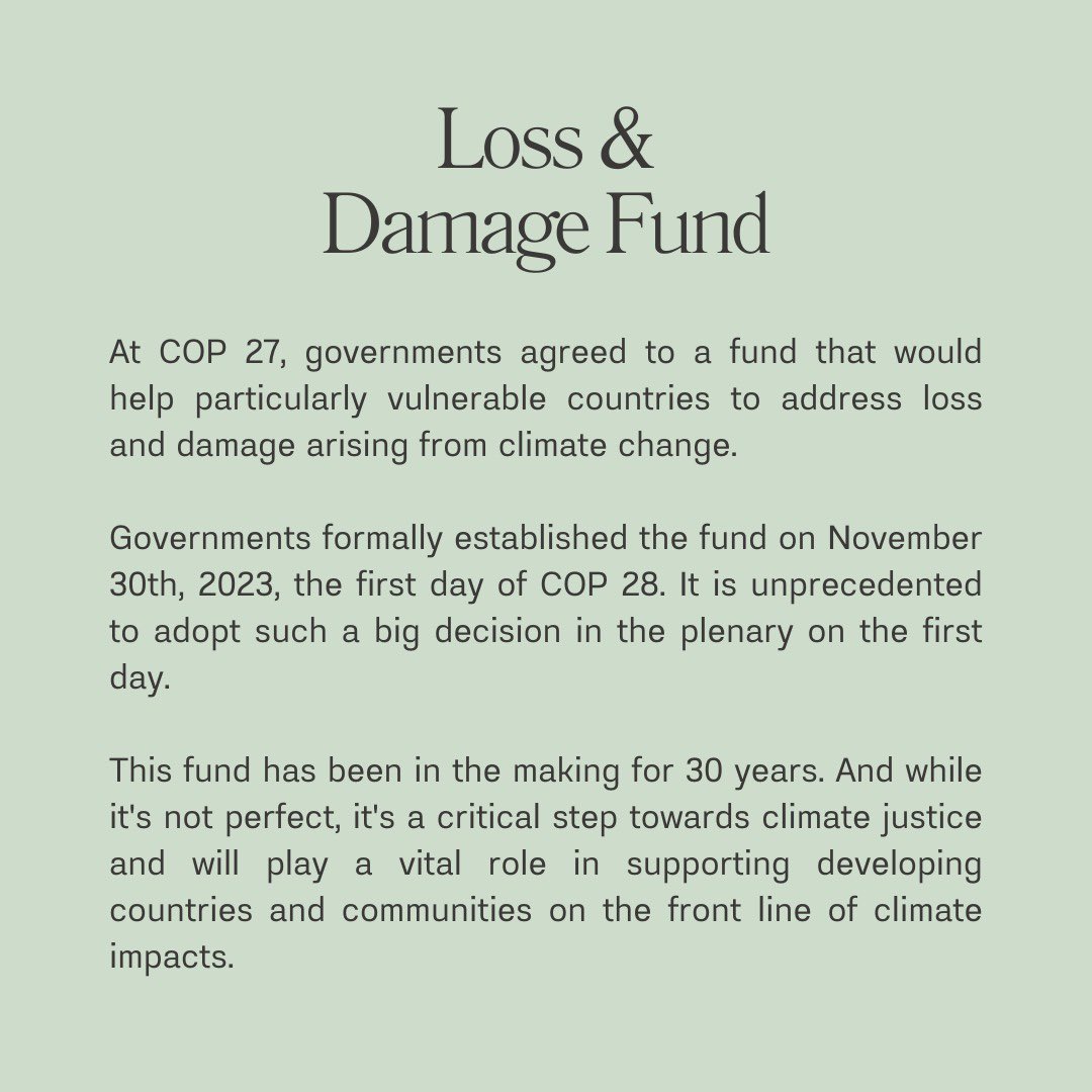 Jacquelineh10's tweet image. I’ve been following the Loss and Damage Fund at #COP28 and this is what I’ve learned so far 🌎