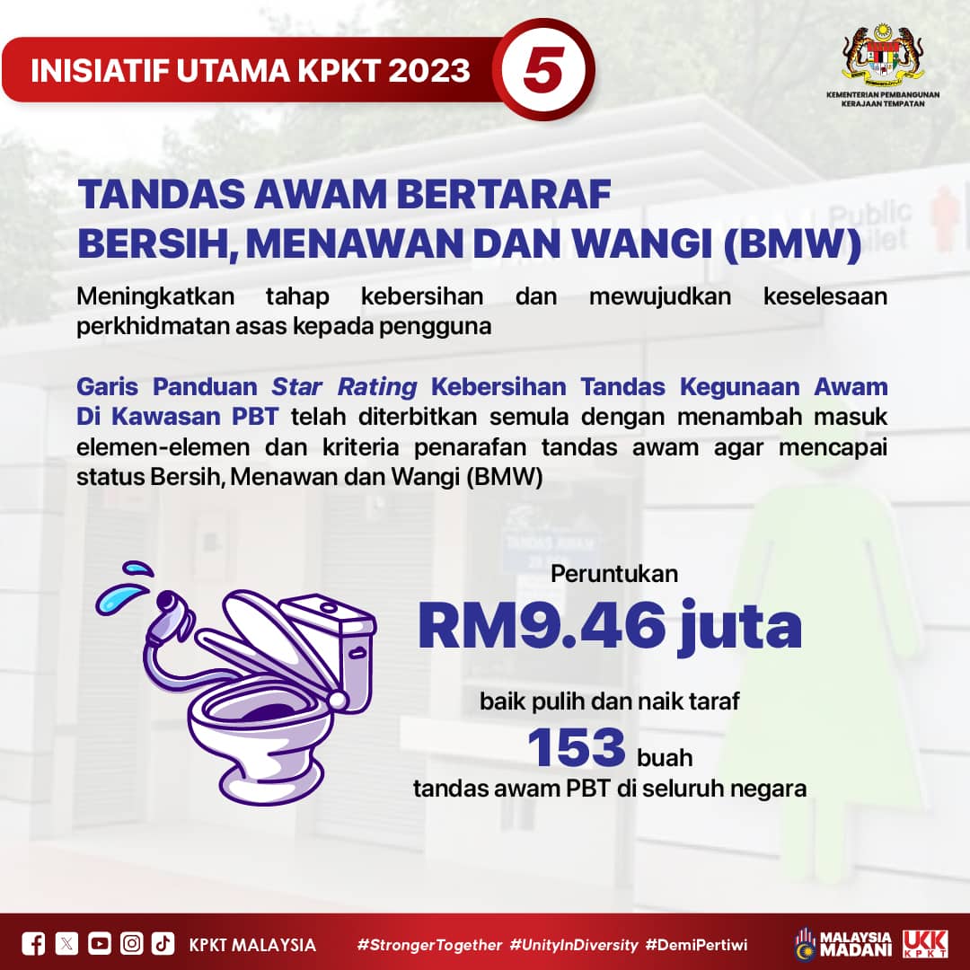 5. TANDAS AWAM BERTARAF BERSIH, MENAWAN DAN WANGI (INISIATIF UTAMA KPKT 2023) #StrongerTogether #UnityInDiversity #DemiPertiwi #MalaysiaMadani #InisiatifUtamaKPKT2023