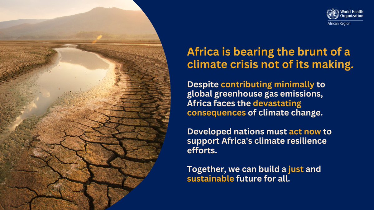 Africa's 4% contribution to global emissions belies its disproportionate suffering from #ClimateChange impacts.

Those responsible for the global climate crisis must support Africa's resilience efforts to build a more just and equitable future for all.

#ClimateEquity #COP28