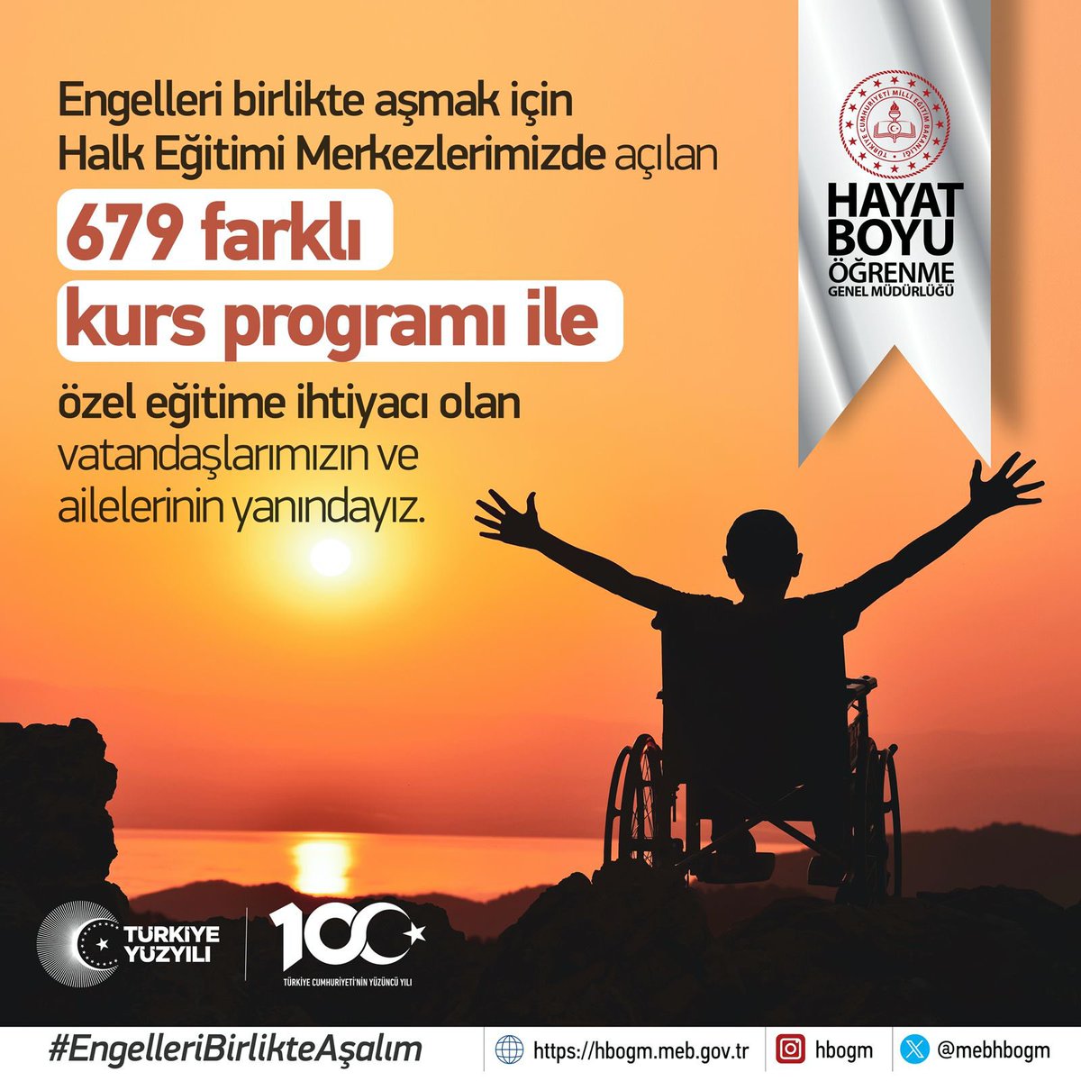 MEB Hayat Boyu Öğrenme Genel Müdürlüğü (@mebhbogm) on Twitter photo Engelleri birlikte aşmak için Halk Eğitimi Merkezlerimizde açılan 679 faklı kurs programı ile özel eğitime ihtiyacı olan vatandaşlarımızın ve ailelerinin yanındayız.
<a href="/tcmeb/">Millî Eğitim Bakanlığı</a>
<a href="/Yusuf__Tekin/">Yusuf Tekin</a>
<a href="/CelileErenOKTEN/">Celile Eren ÖKTEN</a>
<a href="/cengizmete/">Cengiz Mete</a> Engelleri birlikte aşmak için Halk Eğitimi Merkezlerimizde açılan 679 faklı kurs programı ile özel eğitime ihtiyacı olan vatandaşlarımızın ve ailelerinin yanındayız.
<a href="/tcmeb/">Millî Eğitim Bakanlığı</a>
<a href="/Yusuf__Tekin/">Yusuf Tekin</a>
<a href="/CelileErenOKTEN/">Celile Eren ÖKTEN</a>
<a href="/cengizmete/">Cengiz Mete</a>