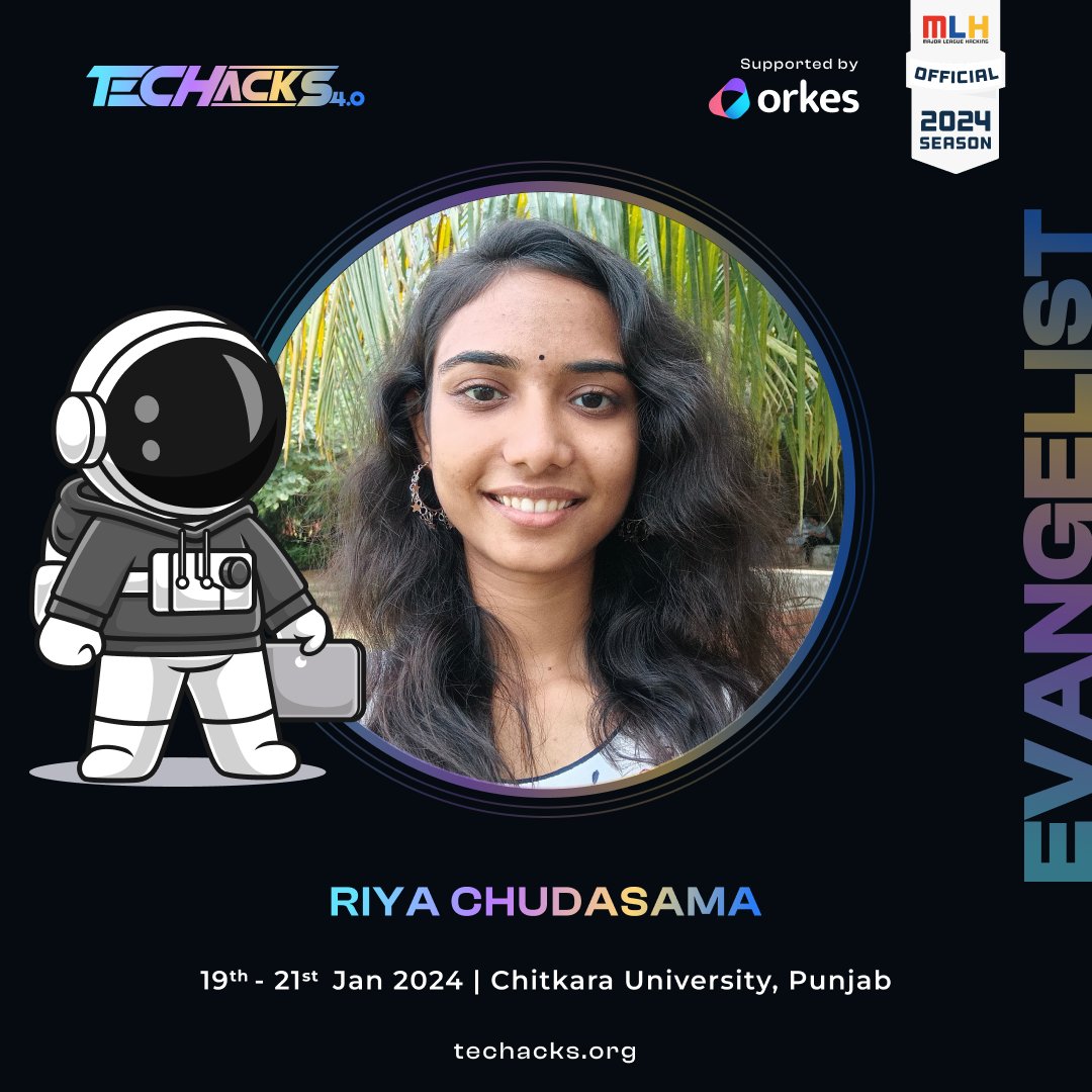 Astrophile_2311's tweet image. Hey everyone! 🎉 

I&apos;m thrilled to inform you that I&apos;ve been accepted as a Hackathon Evangelist for Techacks 4.0

Thrilled to embark on this journey, bringing positive vibes and contributing to the hacker community in a BIG way! 

#techacks4.0 #mlh #hackathon @techackscu