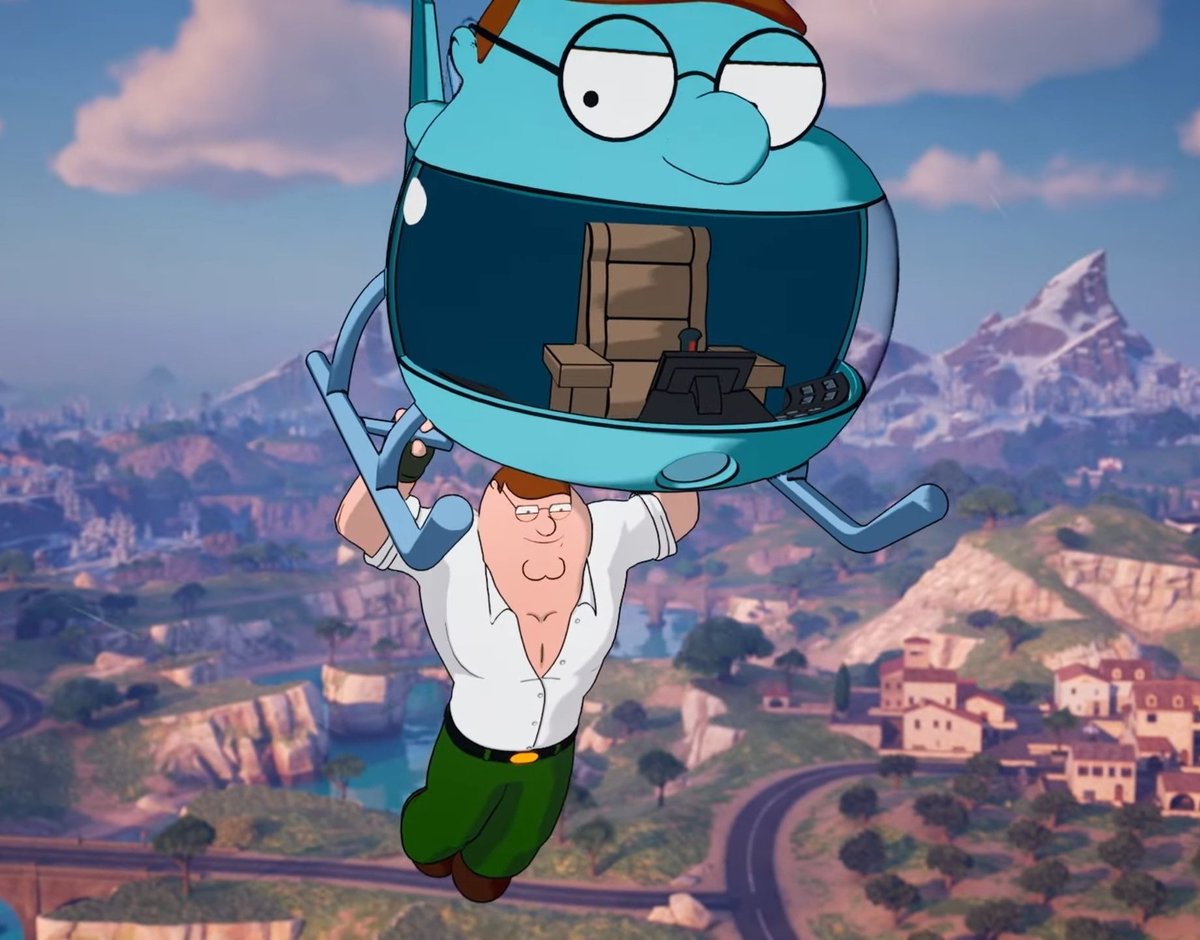 FPacoPlazza's tweet photo. Después de todo Hachu tenía razón, Peter Griffin con su planeador en la nueva temporada de Fortnite #FortniteChapter5 😳 https://t.co/hIQXtSDYcJ