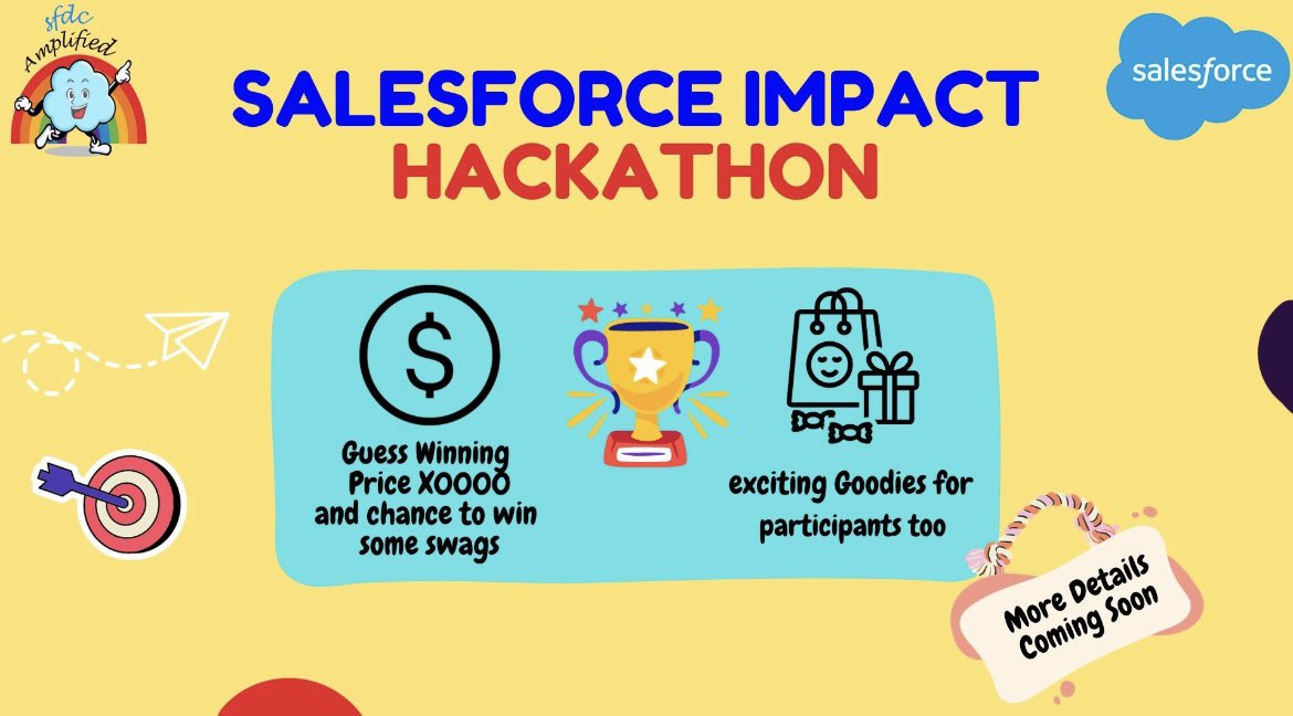 ‼️EXCITING NEWS‼️ Be ready for upcoming Salesforce Imapct Hackathon organized by a fantastic team of four innovators #smritisharan #nripeshjoshi #tarungupta Stay tuned for more updates! #Salesforce #Trailheadcommunity #trailhead #salesforceimpacthackathon
